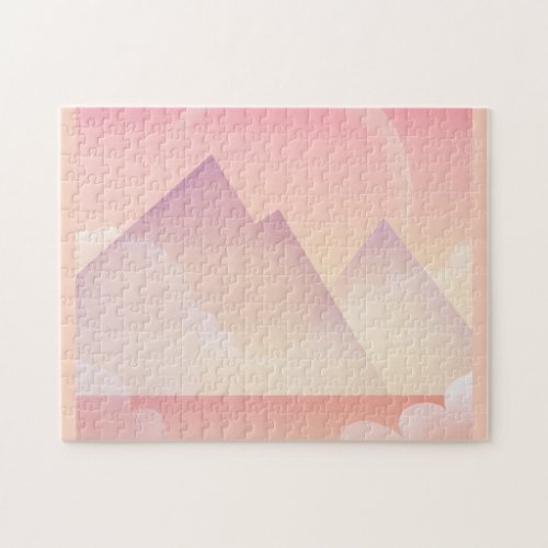Dreamy Pastel Mountain Landscape Jigsaw Puzzle