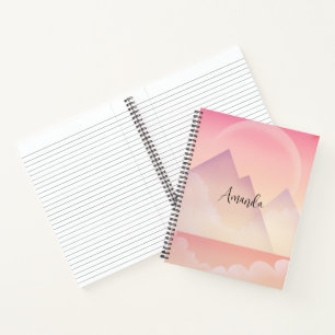 Dreamy Pastel Mountain Landscape Notebook