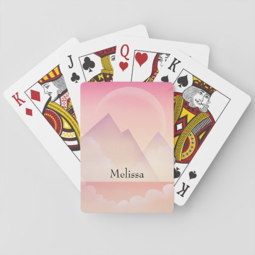 Dreamy Pastel Mountain Landscape Playing Cards