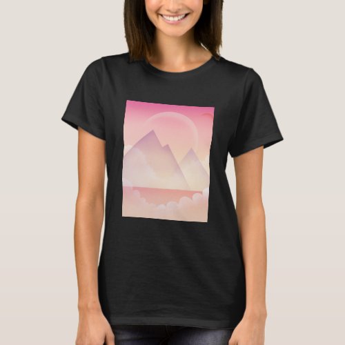 Dreamy Pastel Mountain Landscape T_Shirt