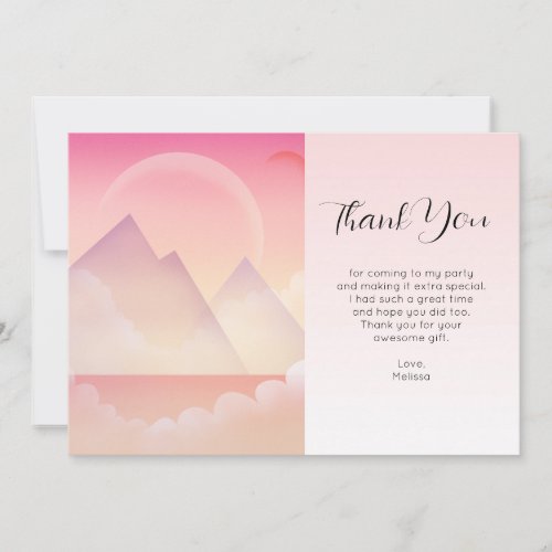 Dreamy Pastel Mountain Landscape Thank You Card