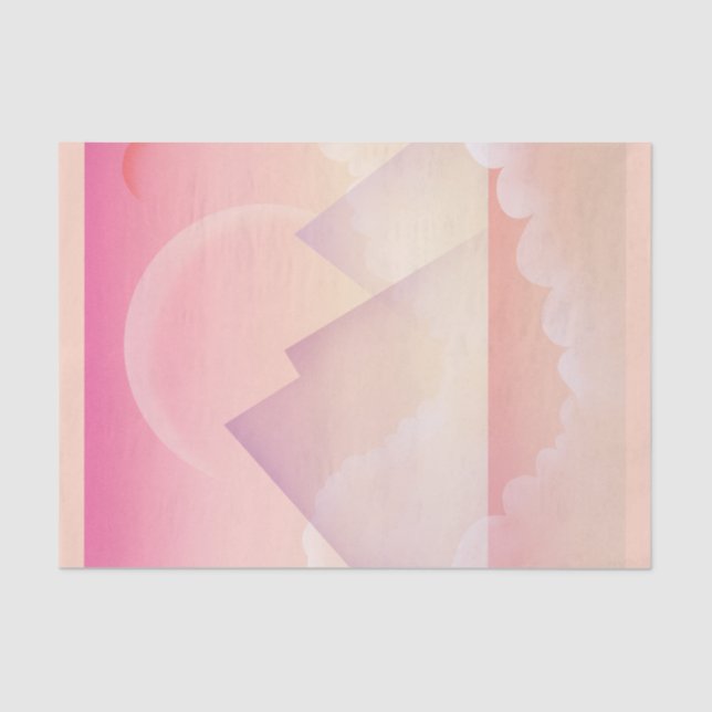 Dreamy Pastel Mountain Landscape Tissue Paper (Front)