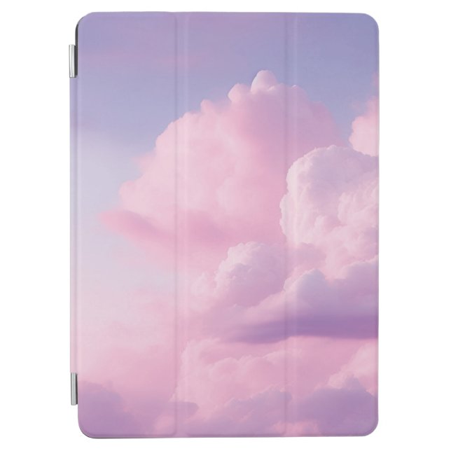 Dreamy Pastel Purple and Pink Fluffy Clouds iPad Air Cover (Front)