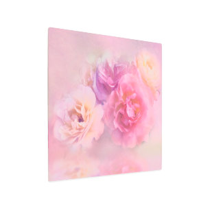 Dreamy Pastel Roses Metal Print