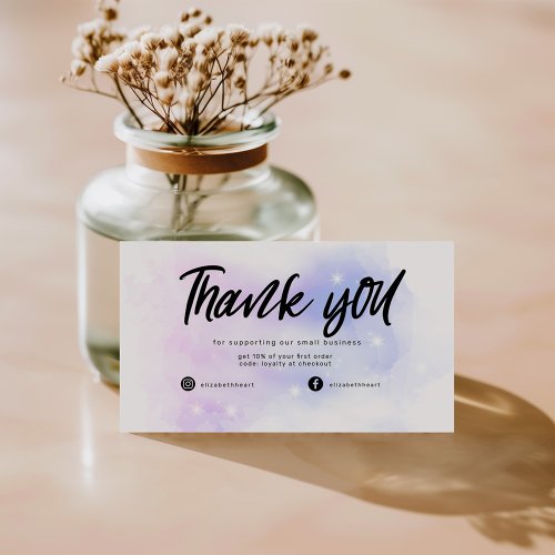 Dreamy Pastel Sky Splash Business Thank You Card
