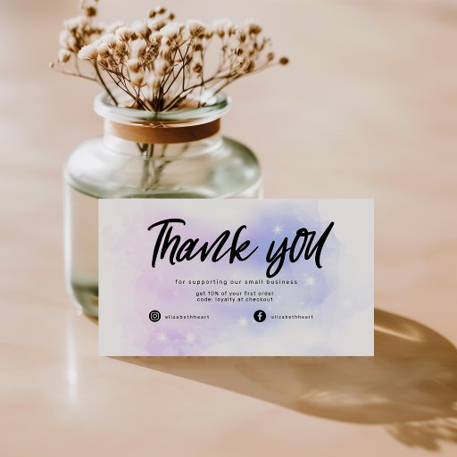 Customizable Dreamy Pastel Sky Splash Business Thank You Card