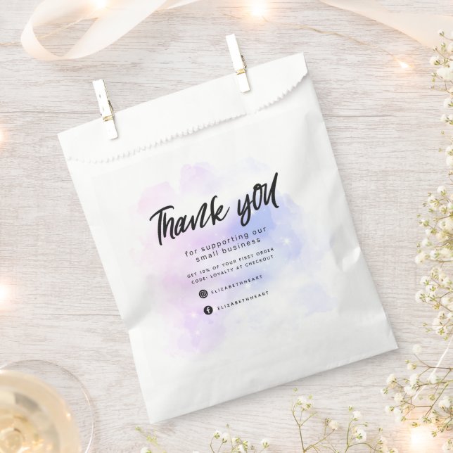 dreamy pastel sky splash business thank you  favor bag (Clipped)
