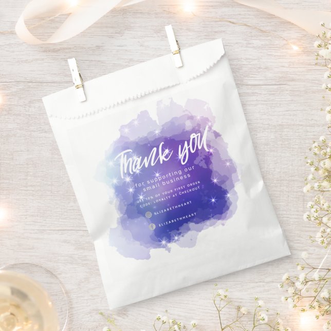 dreamy pastel sky splash business thank you  favor favor bag (Clipped)