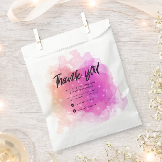 dreamy pastel sky splash business thank you  favor favor bag (Clipped)