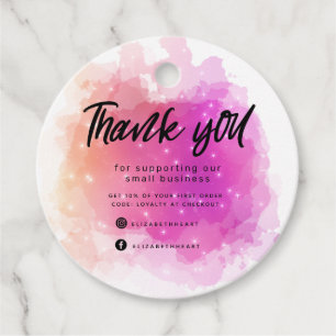 dreamy pastel sky splash business thank you favor tags