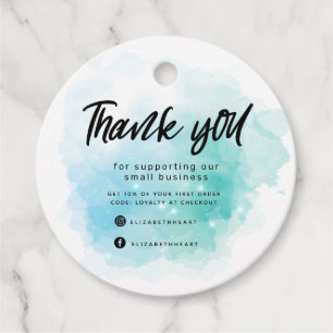 dreamy pastel sky splash business thank you favor tags