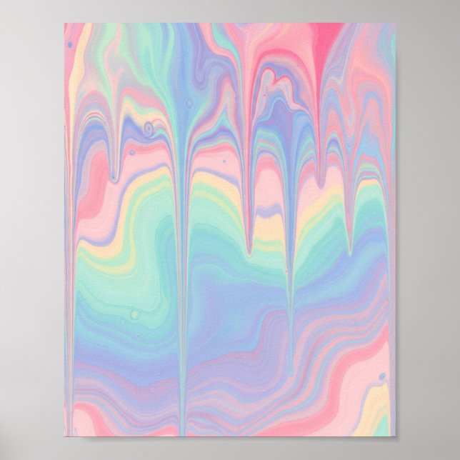 Dreamy Pastel Swirl Art Poster (Front)