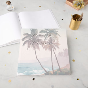 Dreamy Pastel Watercolor Beach Scene Guest Book
