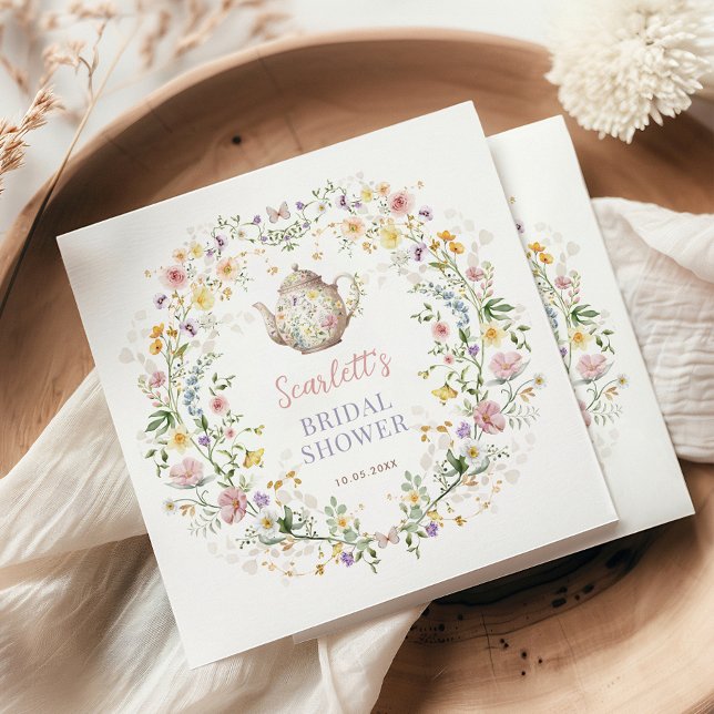 Dreamy Pastel Wildflower Bridal Shower Tea Party Napkins (Creator Uploaded)
