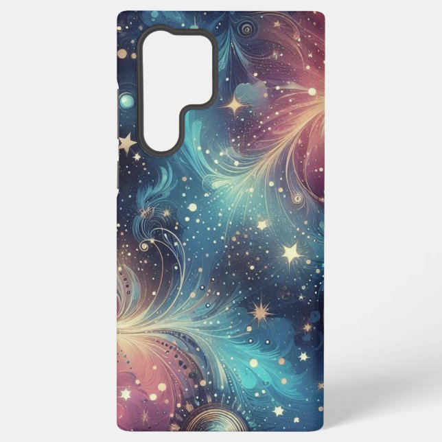 Dreamy pattern with galaxies & stars samsung galaxy case (Back)
