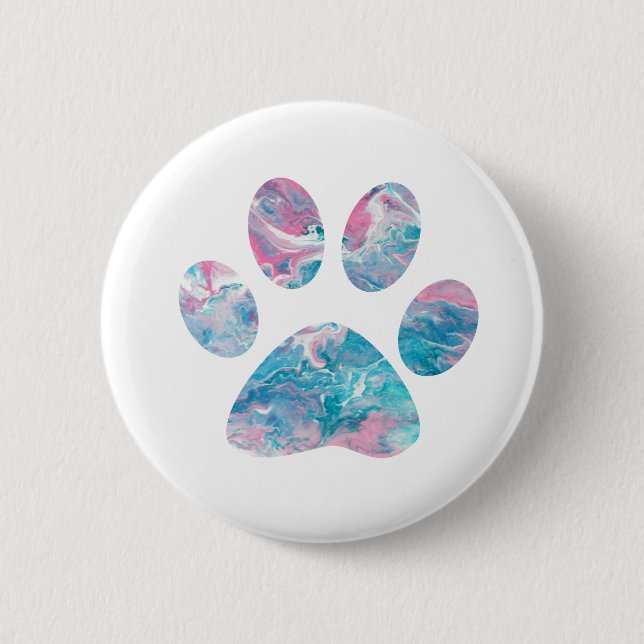 Dreamy Pawprint badge Button (Front)