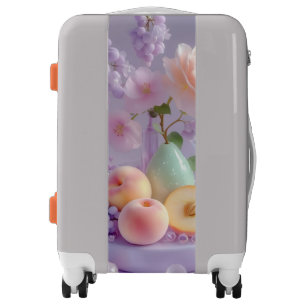 Dreamy Peach & Blossom – Soft Pastel Floral Fruit Luggage