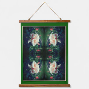 Dreamy Peach Rose And Buds Abstract Hanging Tapestry