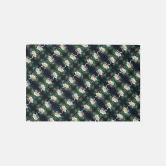 Dreamy Peach Rose And Buds Abstract Pattern Rug