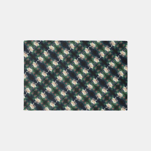 Dreamy Peach Rose And Buds Abstract Pattern Rug (Front)