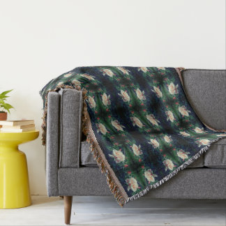 Dreamy Peach Rose And Buds Abstract  Throw Blanket