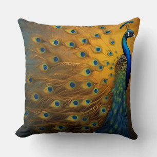 Dreamy Peacock Throw Pillow