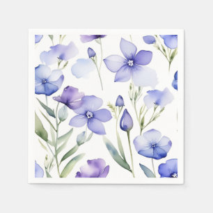 Dreamy Periwinkle Wildflowers Watercolor Napkins
