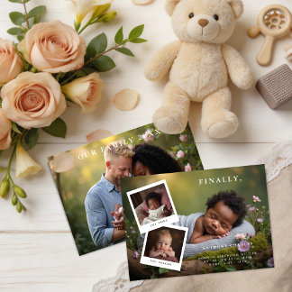 Dreamy Photo Collage Love Story Newborn Announcement