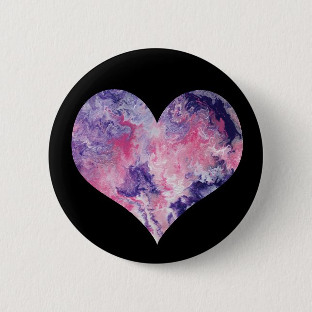 Dreamy Pink and Purple heart- Button (Front)