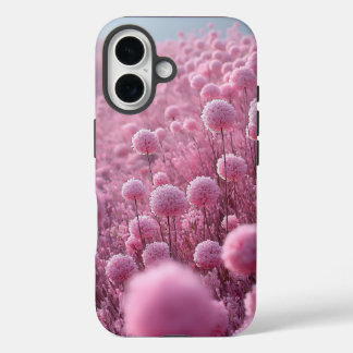 Dreamy Pink Blossom Meadow Pattern iPhone 16 Case
