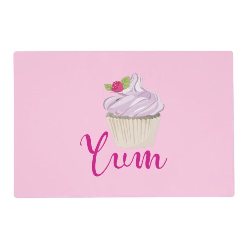 Dreamy Pink Cupcake with Raspberry Yum Placemat