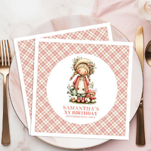Dreamy Pink Fairy Blush Flowers 1st Birthday   Paper Dinner Napkins