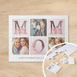 Dreamy Pink Floral MOM Photo Collage Mother's Day Jigsaw Puzzle<br><div class="desc">Send mom a creative alternative to the usual boring greeting card - a custom jigsaw puzzle greeting card personalized with your photos and Happy Mother's Day message! This pretty design features MOM letters decorated with elegant pink watercolor flowers intermixed with a collage frame of your 3 custom photos. Below, add...</div>