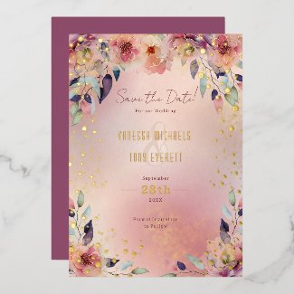 Dreamy Pink Floral Wedding Save the Date