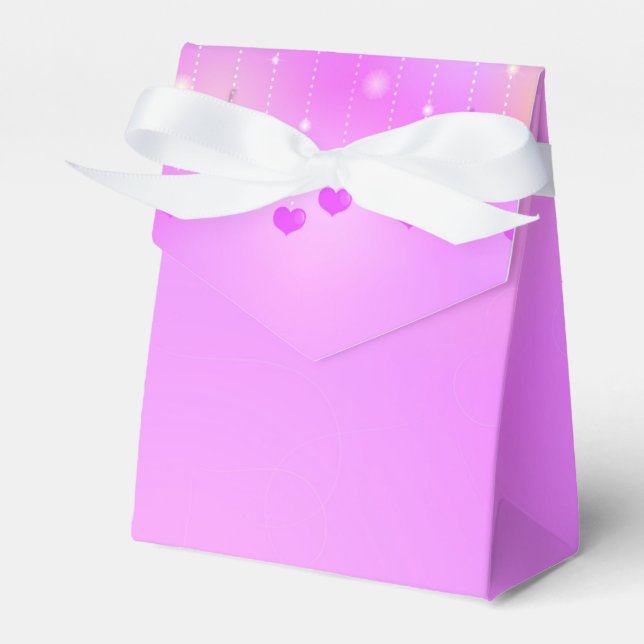 Dreamy Pink Heart Glow - Whimsical Ombre  Favor Boxes (Front Side)