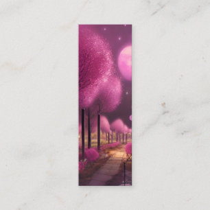 Dreamy Pink Nightscape Bookmark Mini Business Card