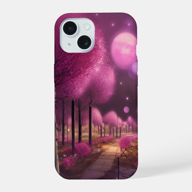 Dreamy Pink Nightscape Iphone Case (Back)