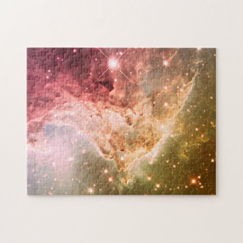 Dreamy Pink Orange Ombre Beautiful Nebula Jigsaw Puzzle