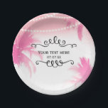 Dreamy Pink Palm Trees & String Lights Party Paper Plates<br><div class="desc">Customize with any text. Matching items are available.</div>