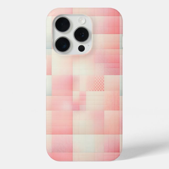 Dreamy Pink Pastel Gradient Checkered Phone Case  (Back)