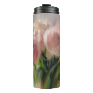 Dreamy Pink Peonies in White Vase Thermal Tumbler