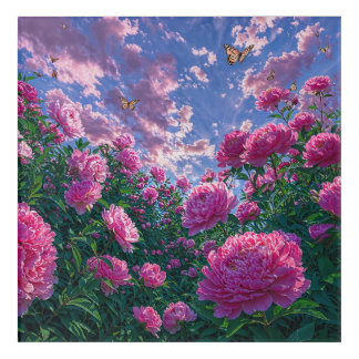 Dreamy Pink Peony Garden Art