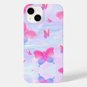 Dreamy Pink & Purple Butterfly Background Case-Mate iPhone 14 Case
