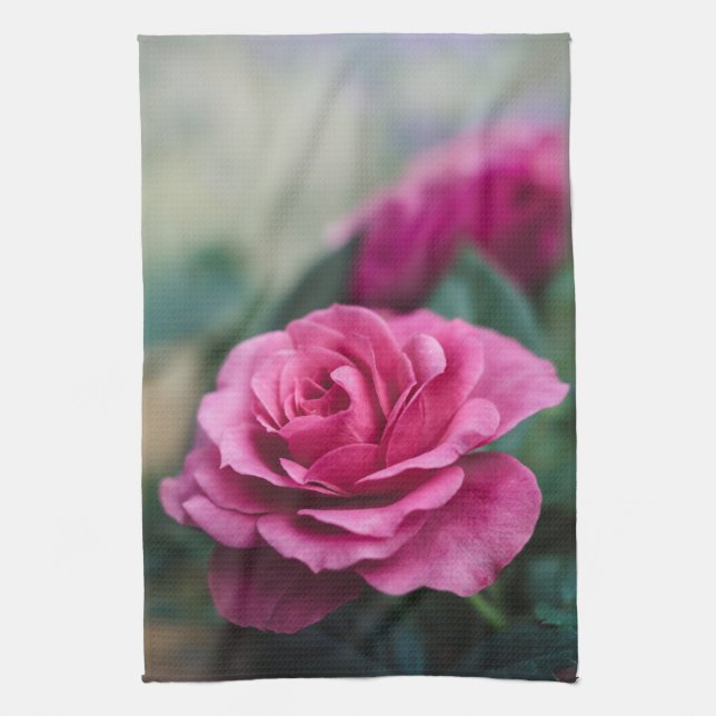 Dreamy Pink Rose Kitchen Towel (Vertical)