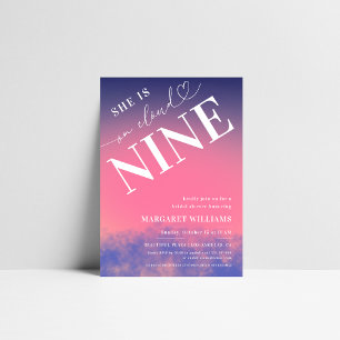 Dreamy Pink She's on Cloud Nine Bridal Shower Invitation