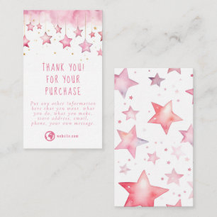 Dreamy pink stars thank you enclosure card