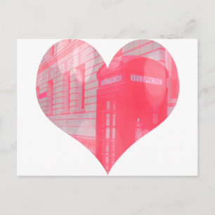 Dreamy Pink Telephone Box Postcard