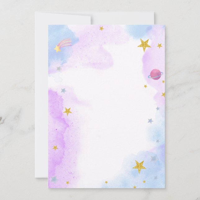 Dreamy Pink Unicorn Birthday Invitation  (Back)