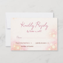 Dreamy Pink Watercolor Floral Wedding RSVP Card