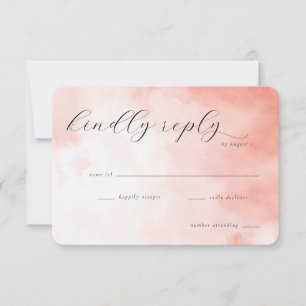 Dreamy Pink Watercolor RSVP Card